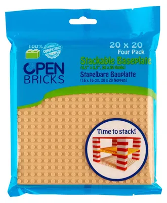 Produktbild von OPEN BRICKS OB-P20SD4 Bauplatten 20x20 cm sandfarben, 4 Stück