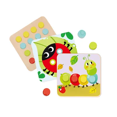 Zdjęcie produktu dla TOOKY TOY Układanka Klocki dla Dzieci Zwierzęta Dopasuj Nauka Kształtów Kolorów + Plansze