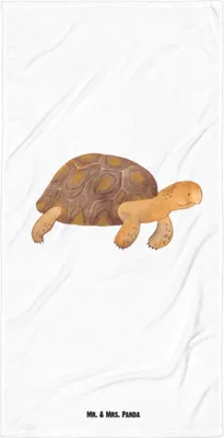 Produktbild von Mr. & Mrs. Panda Duschtuch Schildkröte Marschieren - Weiß - Geschenk, Strandtuch, Meer, Handtuch, Lieblingsmensch, Reisehandtuch, Schildkröten, Inspiration, Badehandtuch
