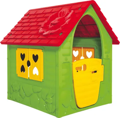 Produktbild von Dohany Spielhaus grün rot Kinderspielhaus Gartenhaus Indoor Outdoor +2J