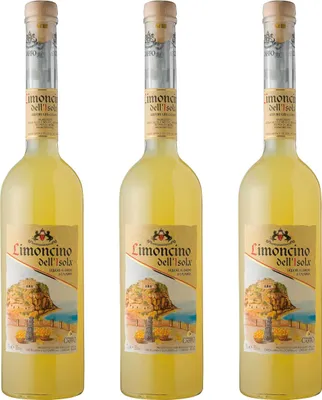 Produktbild von Limoncino Dell Isola Zitronenlikör 3er Set, Spirituose, Alkohol, Flasche, 30 %, 3x700 ml
