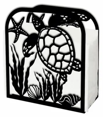 Serviettenhalter aus Metall, Schildkrötenmuster, 15x15x4 cm