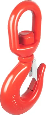 Image de Crochet pivotant, capacité de charge 5 tonnes, rotation à 360°, rouge