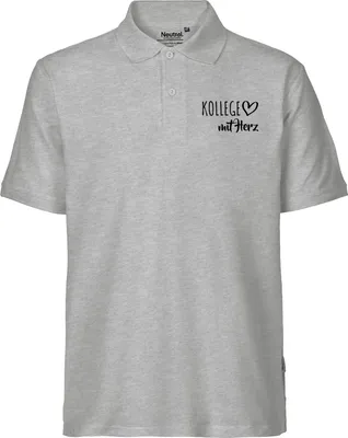Produktbild von Huuraa Herren Polo Shirt Kollege mit Herz 3XL Sport Grey Bio Baumwolle Fairtrade Poloshirt Geschenkidee