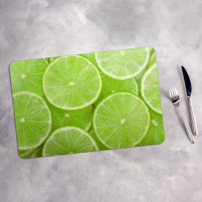 Produktbild von Tischset 6x45x30 cm + 6x10fi cm Platzset Tischmatte Platzmatte Untersetzer - Limettenscheiben