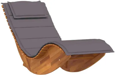 Image de vidaXL Chaise longue à bascule avec support en bois massif d'acacia