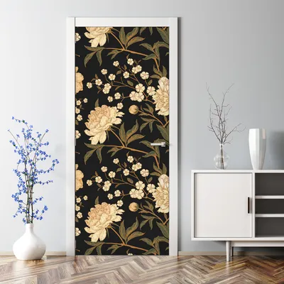 Produktbild von Dekorative Türtapete selbstklebend Klebefolie Türposter Weiße Pfingstrose 85 x 200 cm