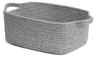 Obrázek produktu pro Úložný košík, bavlna, organizér, 33 x 25 x 12 cm, šedý