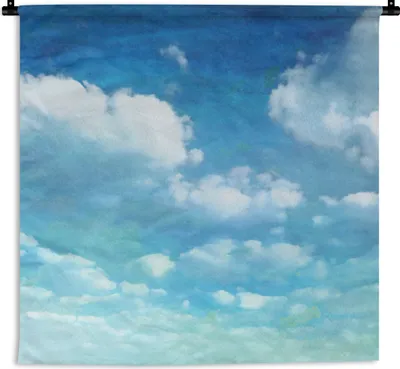 Produktbild von MuchoWow® Wandteppich Wandbehang Wolken - Aquarell - Sommer 60x60 cm Tapisserie Dekoration Wandtuch - Dekorationen - Wand Decke