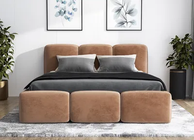 Produktbild von Polsterbett  STERN-OM 180x200 cm mit Bettkasten und Lattenrost. Farbe: Braun.