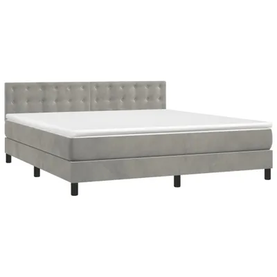 Obrázok produktu pre vidaXL Boxspring posteľ s matracom Svetlo sivá 180x200 cm Velvet
