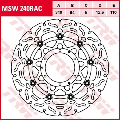 Produktbild von TRW Bremsscheibe Sportiv schwimmend MSW240RAC CB1000R SC60