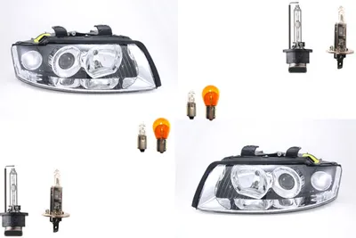 Produktbild von Scheinwerfer passend für Audi A4 8E 01-11/04 Leuchtmittel Set Links Rechts 8E0941029 8E0941029Q 8E0941003AQ 8E0941030 8E0941030Q 8E094100 Johns