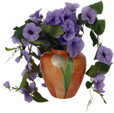 Immagine prodotto di Vaso tulipano arancione decorazione metallo 20x20x22cm vasi di fiori