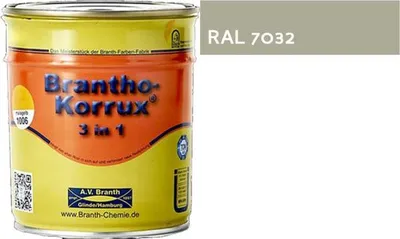 Produktbild von 5L Brantho Korrux 3in1 Rostschutz RAL 7032 kieselgrau Metallschutz Farbe