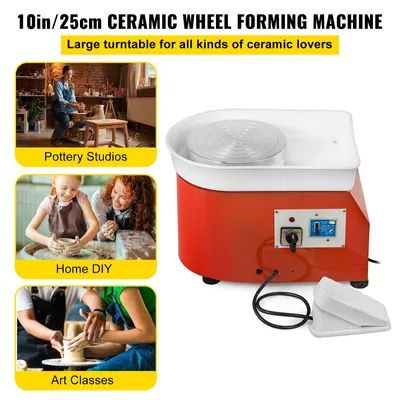 Produktbild von Mophorn Töpferscheibe Elektrisch 25cm Töpferscheibe Formmaschine 280W Electric Pottery Wheel Ceramic Machine 220V Keramik Radmaschine DIY Verstellbare Füße mit Sculpting Set und für Keramikhandwerk