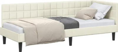 Obrázok produktu pre vidaXL Rohový rám postele s čelom krémový 80 cm x 200 cm zamat