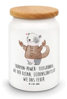 Produktbild von Mr. & Mrs. Panda Kaffeedose Skorpion Astrologie - Weiß - Geschenk, Sternzeichen, Tierkreiszeichen, behälter, Keksdose, Lebensmittelbehälter, Vorratsdose, müslidose