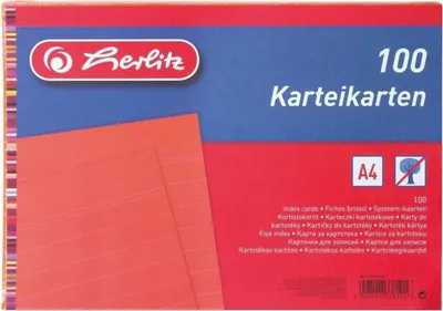 Produktbild von Karteikarten A5 liniert orange VE=4x100 Stück