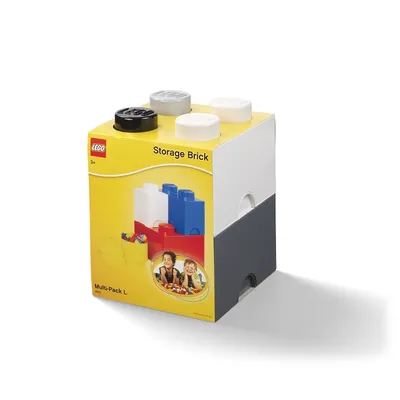 Produktbild von LEGO Aufbewahrungsboxen Multi-Pack schwarz, weiß, grau - 4 Stück