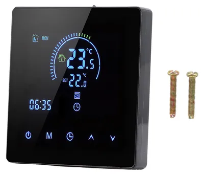 Produktbild von 3A Smart-Thermostat, intelligenter Touch-Farbbildschirm, LCD-Display, Warmwasserbereiter, für Zuhause, Büro, Einkaufszentrum, Geschäft, Schwarz, WiFi-