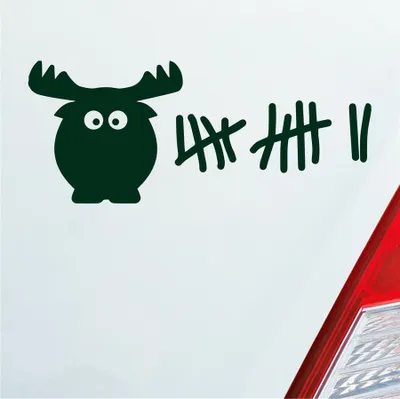 Produktbild von Auto Aufkleber Elch Liste Kills Drive Fast Strichliste 6x15 cm Dunkelgrün Sticker Heckscheibenaufkleber