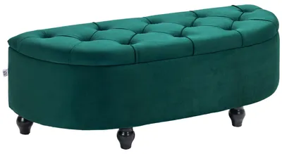 Produktbild von HOMCOM Sitzbank mit Stauraum Sitztruhe mit geöffnetem Deckel, Velvet-Touch