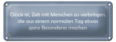 Produktbild von Blechschild Spruch 27x10cm Glück ist Zeit mit Menschen zu Dekoration
