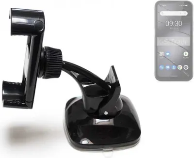 Produktbild von K-S-Trade kompakte Handy-Halterung Windschutzscheibe kompatibel mit Gigaset GX6 Pro Armaturenbrett schwarz Autohalterung KFZ Halter Scheiben-Halterung