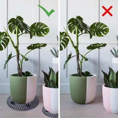 Produktbild von Blumentopfständer - Pflanzenständer Füße - Pflanzen schützen - Netzstruktur verhindert Drainage - 30cm Durchmesser - Schwarz