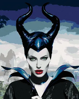 Obrázok produktu pre Zuty - Maľovanie podľa čísel - PORTRÉT MALEFICENT (ZLOBA), 40x50 cm, vypnuté plátno na rám