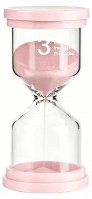 Produktbild von Zanduhren-Timer, 3 Minuten, aus Kunststoff, für Kinder, Haushalt und Büro (Rosa)