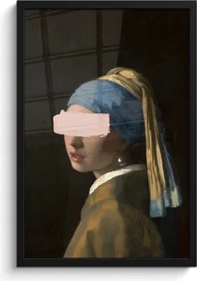 Produktbild von MuchoWow® MuchoWow® Gerahmtes Poster Mädchen mit Perlenohrring - Johannes Vermeer - Pastell 40x60 cm - Poster mit zchwarzem Bilderrahmen - Papierdruck - Wandbilder