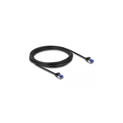 Produktbild von Delock - Patch-Kabel - RJ-45 (M) zu RJ-45 (M) - 3 m - 4.5 mm - S/FTP - CAT 6a - halogenfrei, ohne Haken - Schwarz