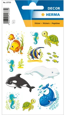 Image de HERMA 15733 Autocollants Famille de baleines et amis 36 pièces
