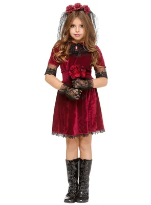 Produktbild von Vampirbraut für Mädchen - Halloween Kostüm Kinder Kindergröße: 164-170