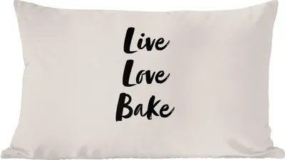 Produktbild von MuchoWow® Zierkissen Sofakissen Wohnzimmer Dekokissen 60x40 cm Zitate - Liebe - Leben Liebe Backen - Sprichwörter - Kopfkissen - Polster mit Foto