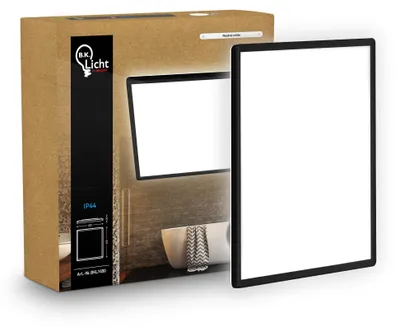 Productafbeelding van LED plafondlamp, LED paneelverlichting, plat, IP44, neutraal wit, indirect licht