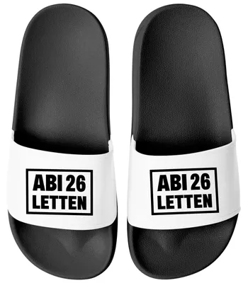 Produktbild von Badeschlappen Herren Abiletten - Geschenk Abitur {style_variation_string} - Aufdruck Uni Badelatschen Moonworks®