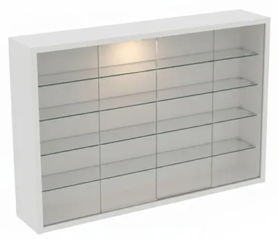 Immagine prodotto di VDD – Vetrina – Vetrina con vetro – Vetrina con illuminazione a LED – Vetrinetta - 75 x 14 x 55 cm - Bianco