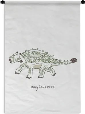 Produktbild von MuchoWow® Wandteppich Wandbehang Kinderzimmer - Dinosaurier - Ankylosaurus - Jungen - Mädchen - Kind 90x135 cm Tapisserie Dekoration Wandtuch - Baumwolle - Wandskulptur