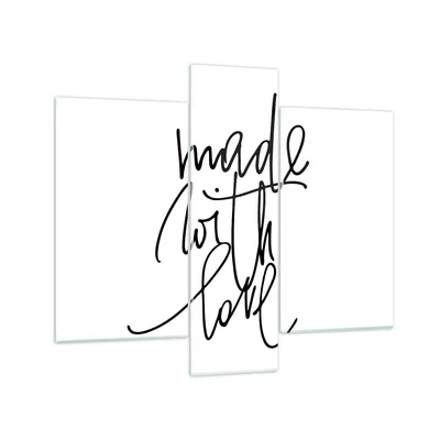 Produktbild von Bilder auf glas - 3 Teile - Erstellt mit Liebe - 95x80cm - Glasbilder - Wandbilder - Bilder - zum Aufhängen bereit - Wanddekoration aus Glas - Glas Bilder - Wandbild auf Glas - GCB95x80-4499