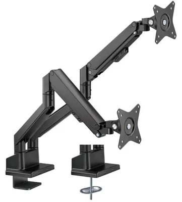 Produktbild von Doppel-Monitorhalterung mit Gasdruckfeder (schwarz, für 2 Monitore von 17" - 32" (43 - 81cm))