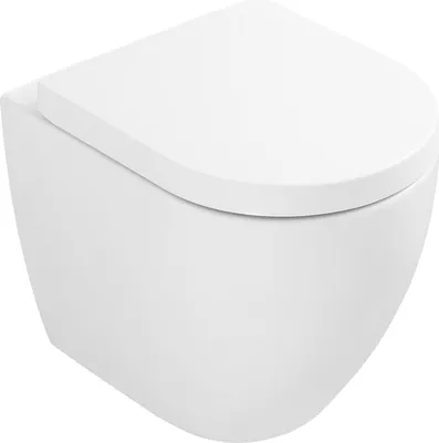 Produktbild von VEROSAN+ Stand-WC RIVO, spülrandlos, Abgang waagerecht, inkl. WC-Sitz, weiß