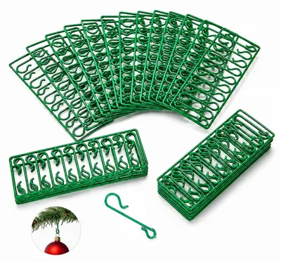 Weihnachtsbaumhaken, 300 Stück, grün, 4,3 × 1,1 cm