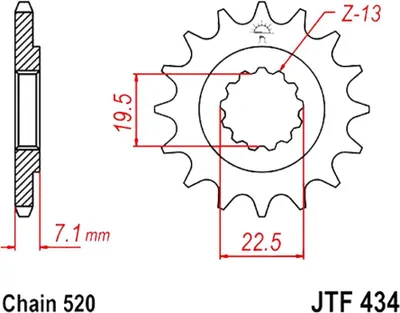 Produktbild von Esjot Kettenrad 520 15z Standard
