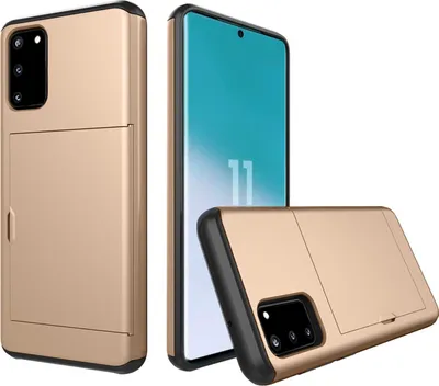 Obrázok produktu pre Ochranný kryt pre Samsung Galaxy S20 6,2 palca puzdro na kreditnú kartu nárazuvzdorné zlaté