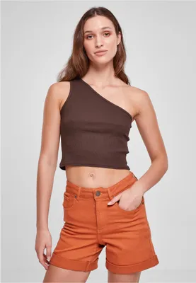 Produktbild von TB2609 - Ladies Cropped Asymmetric Top brown M