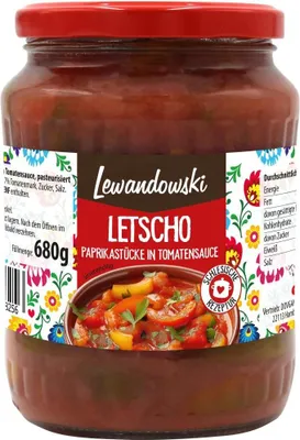Produktbild von Lewandowski Letscho Paprikastücke in Tomatensauce 680g