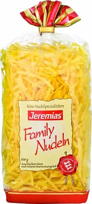 Produktbild von Jeremias Family Bandnudeln 4 mm mit frischen Eiern 500g 4er Pack